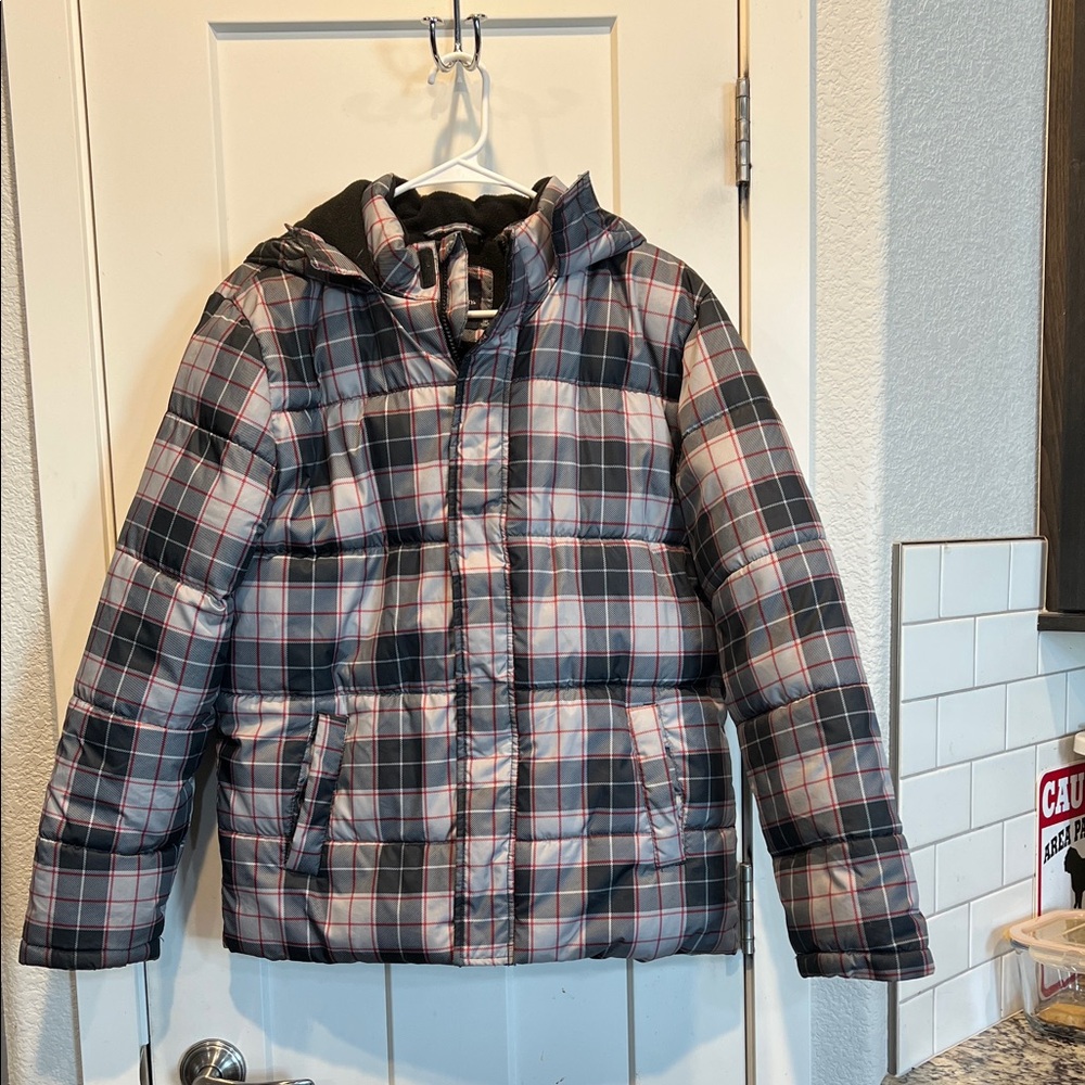 Faded Glory Checkered Jacket with Red Accents